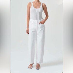AGOLDE Dara Mid Rise Baggy in color Milkshake
